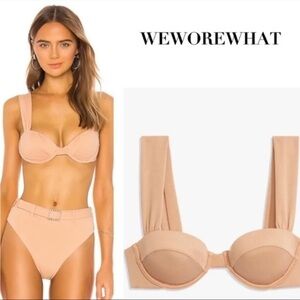 NWOT WeWoreWhat Beige Claudia Bikini Top Swim Revolve